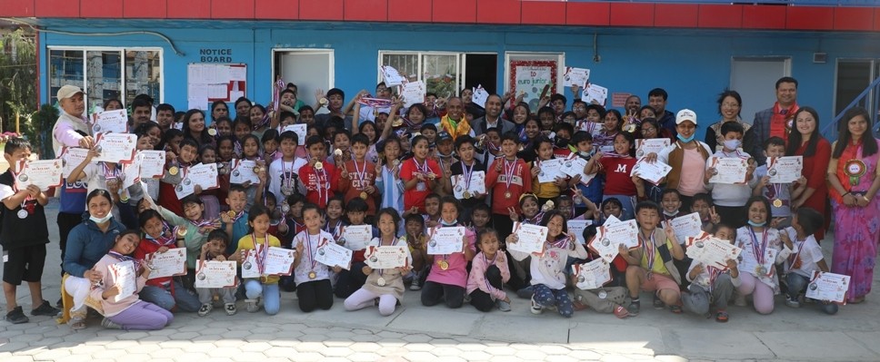 काठमाडौं युरो स्कुलद्वारा धावक मानन्धर सम्मानित