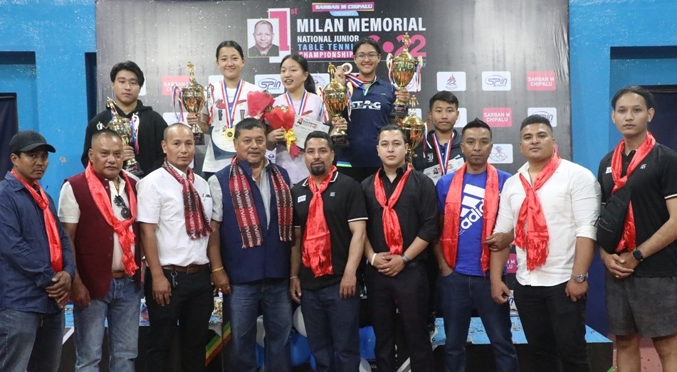 बोधित र वियंकाले मिलन स्मृति टेबलटेनिसमा हात पारे स्वर्ण