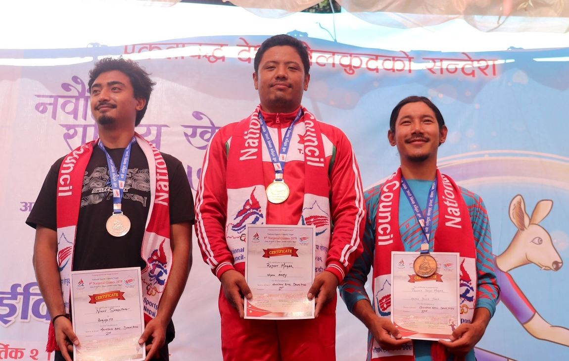 साइक्लिङको डाउनहिल विधामा आर्मीका राजेश र निश्मालाई स्वर्ण