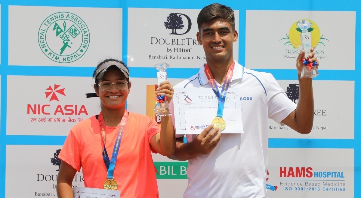 अभिषेक र अभिलाषा राइजिङ स्टार खुला टेनिस च्याम्पियन