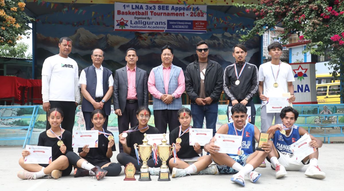 मनास्लु र वारियर्सलाई एलएनए एसइइ कप थ्री बाइ थ्री बास्केटबलको उपाधि