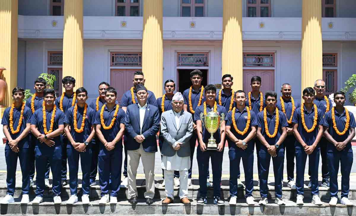 राष्ट्रपतिद्वारा एसीसी यु–१६ इस्ट जोन क्रिकेटका विजेता टोलीलाई बधाई